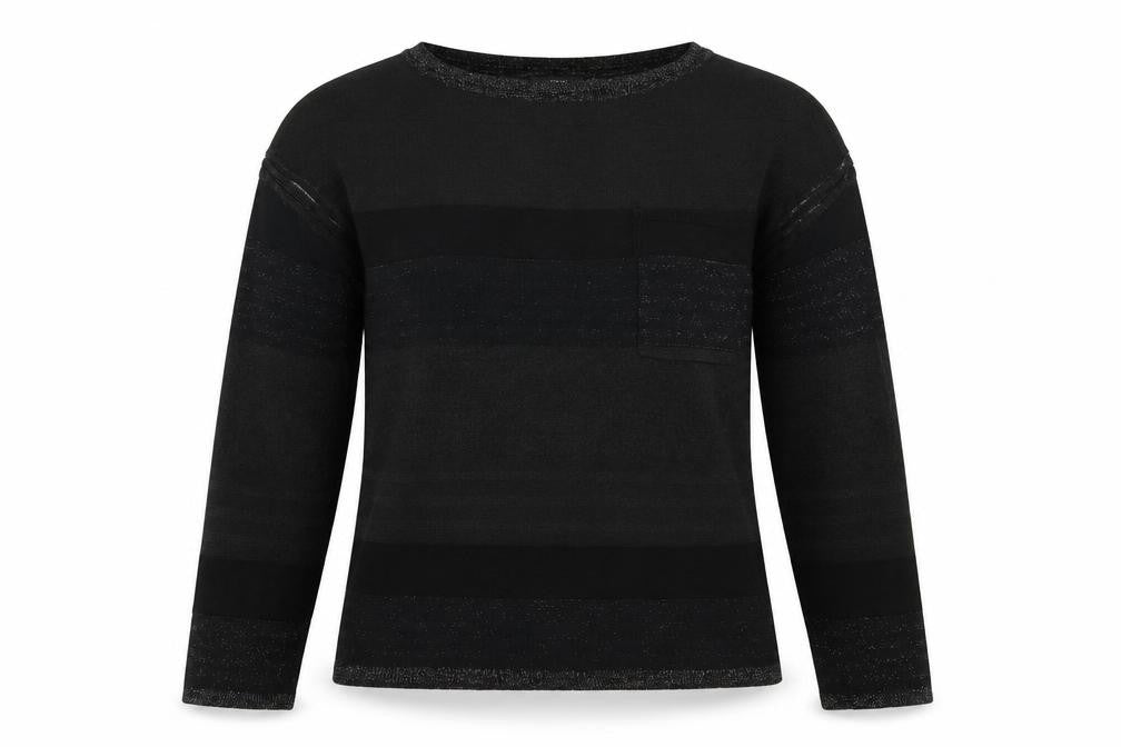 Next Women's Black Striped Crew Neck Long Sleeve Pullover Jumper Size 10