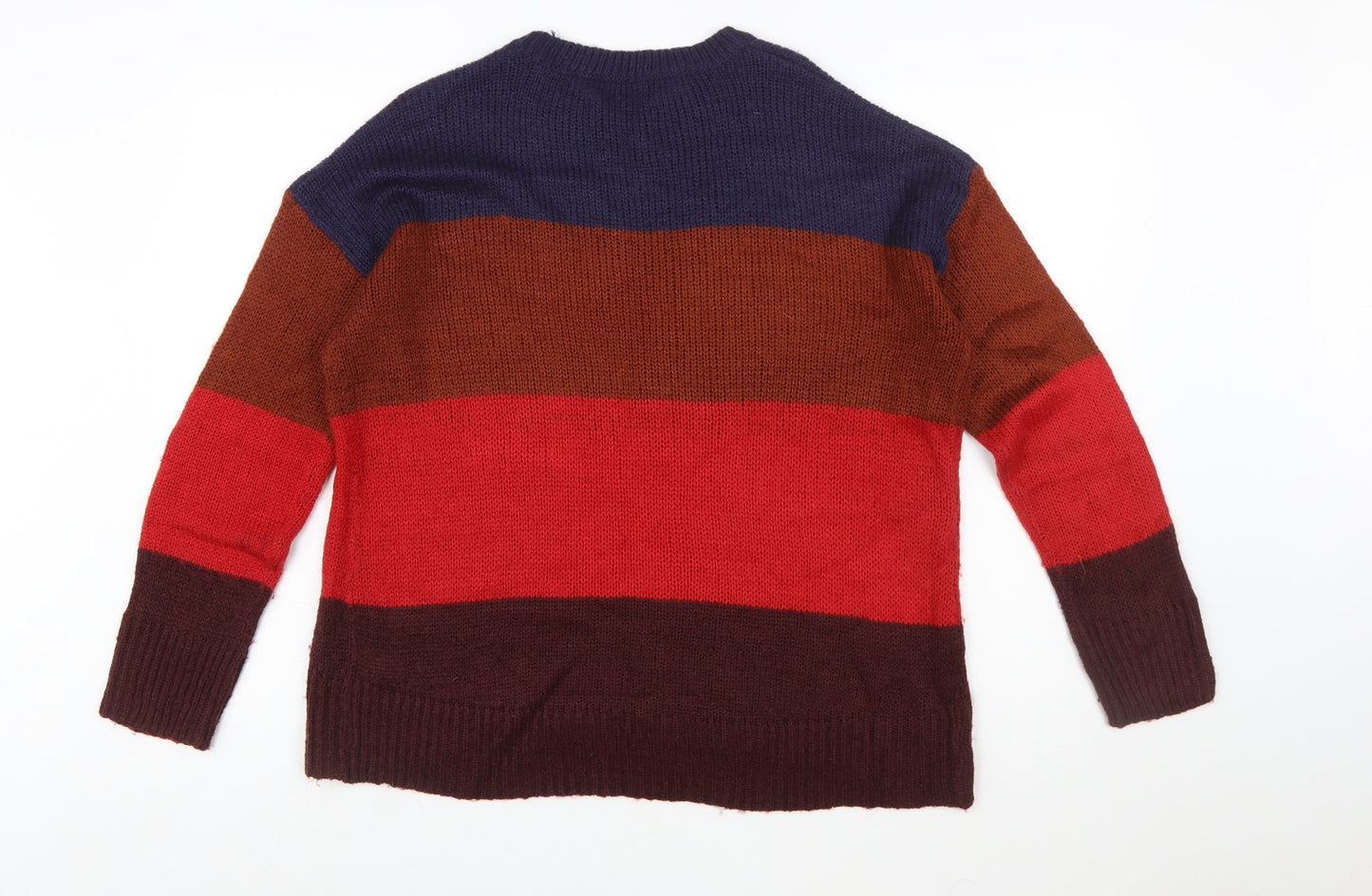 New Look Womens Multicoloured Chunky Knit Striped Pullover Jumper M