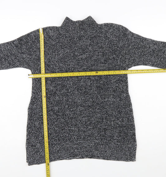GAP Women Black & White Roll Neck Long Sleeve Jumper Medium