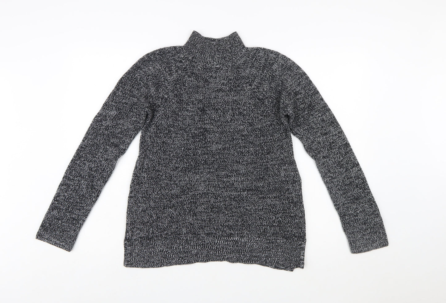 GAP Women Black & White Roll Neck Long Sleeve Jumper Medium