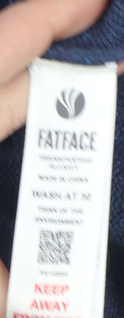 FatFace Girls Navy Dog Fair Isle Jumper 12-13 Years Cotton Wool Blend