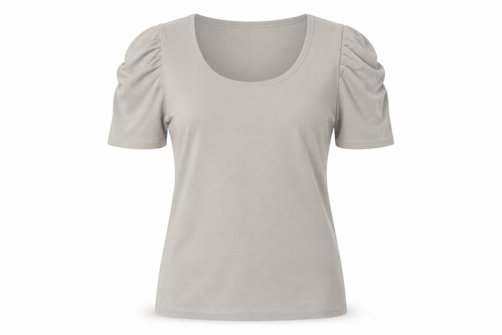 Principles Women Beige Scoop Neck Short Sleeve Pullover Jumper Size 14