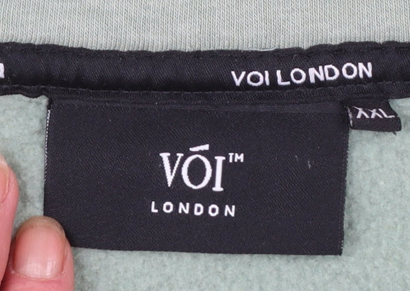 Voi London Men's Green 2XL 1/4 Zip Fleece Sweatshirt