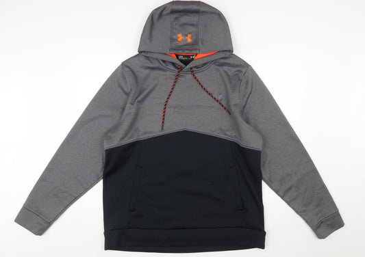 Under Armour Men's Grey Pullover Hoodie L Loose Fit ColdGear