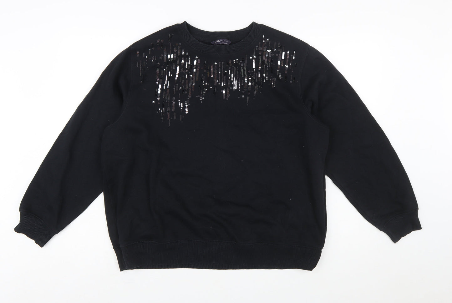 Marks and Spencer Women's Black Sequin Sweatshirt UK16