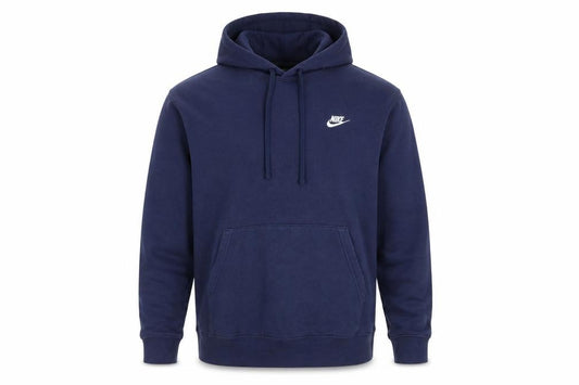 Nike Men's Blue Pullover Hoodie L Regular Fit Logo Fleece