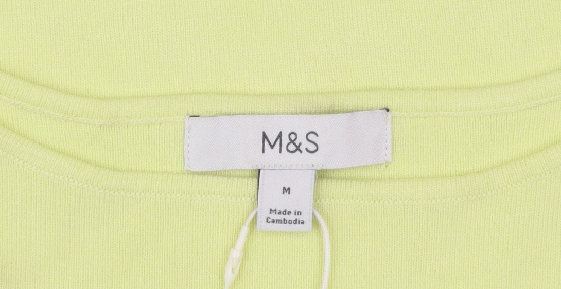Marks and Spencer Women’s Yellow Tank Top Size M Basic Knit