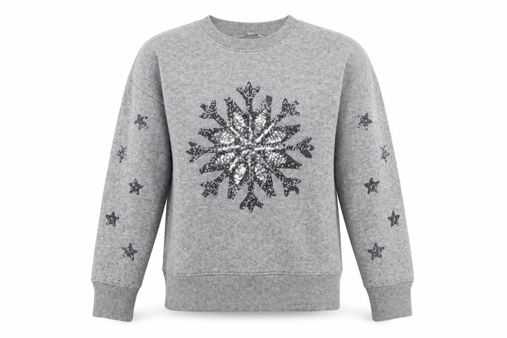 Next Women's Grey Sequin Snowflake Christmas Jumper Size L