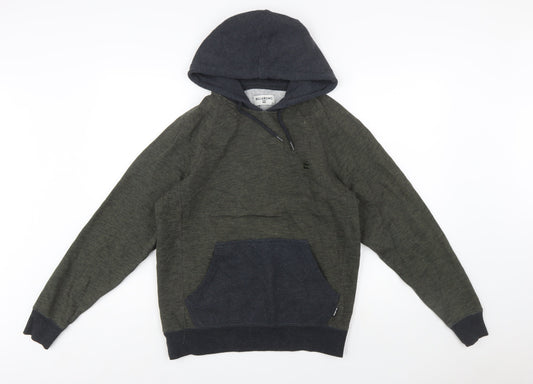 Billabong Men's Green Pullover Hoodie Size S Fleece Cotton Blend
