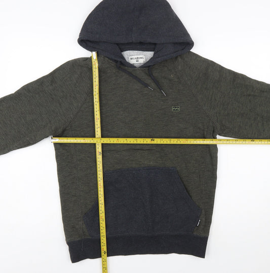 Billabong Men's Green Pullover Hoodie Size S Fleece Cotton Blend