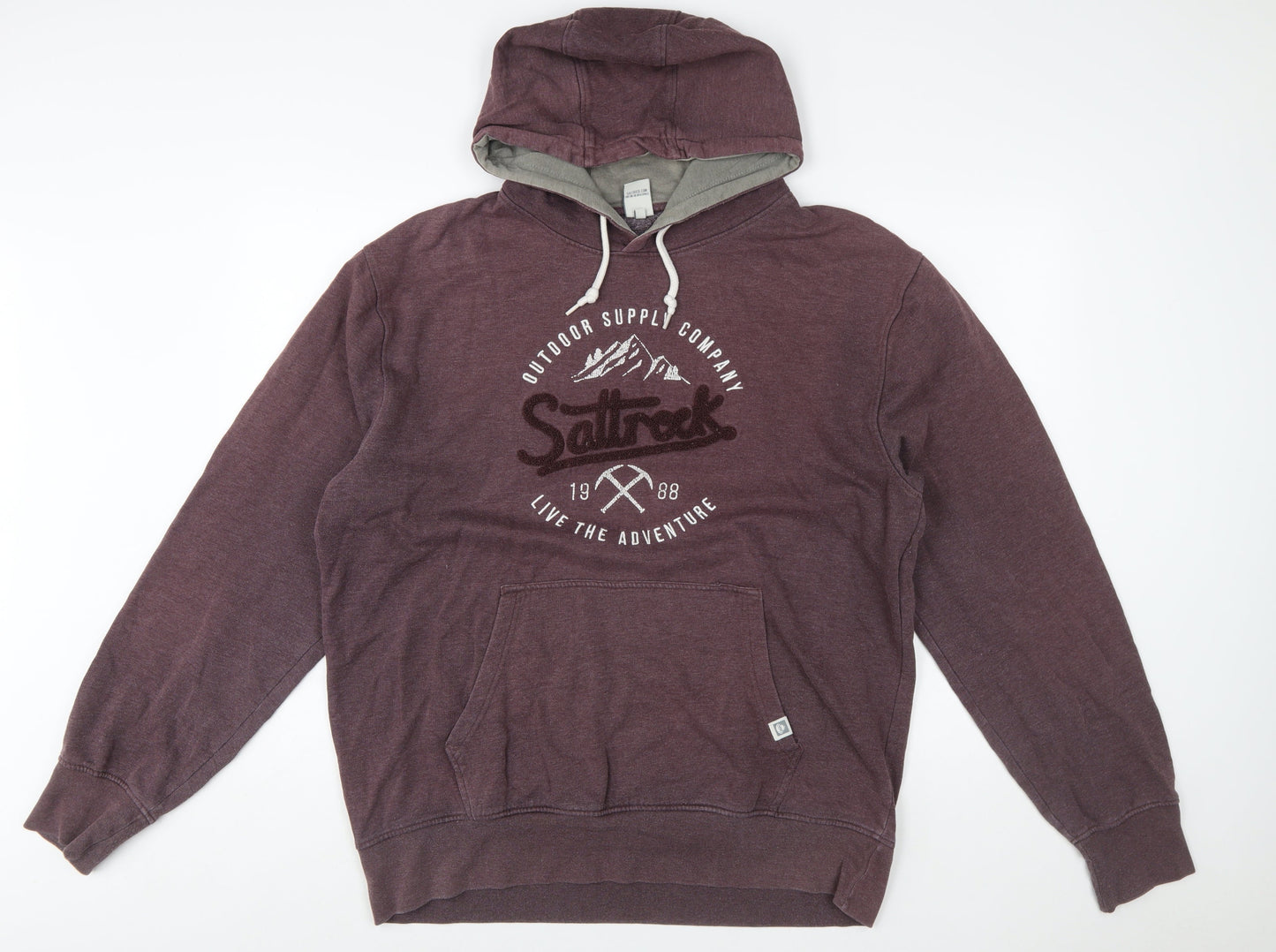 Saltrock Men’s Brown 2XL Pullover Hoodie with Logo Graphic