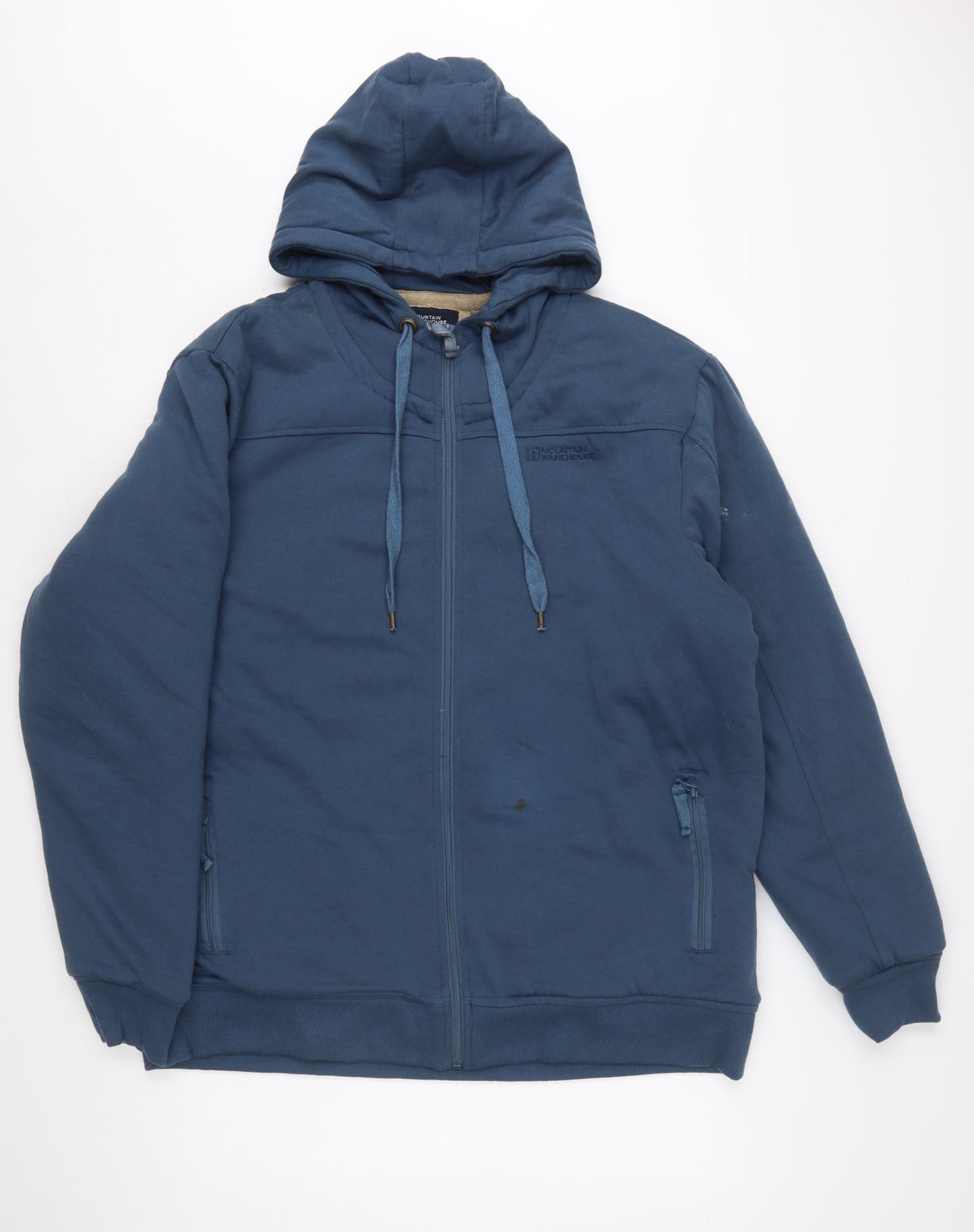 Mountain Warehouse Men’s Blue Full Zip Fleece Lined Hoodie Size L