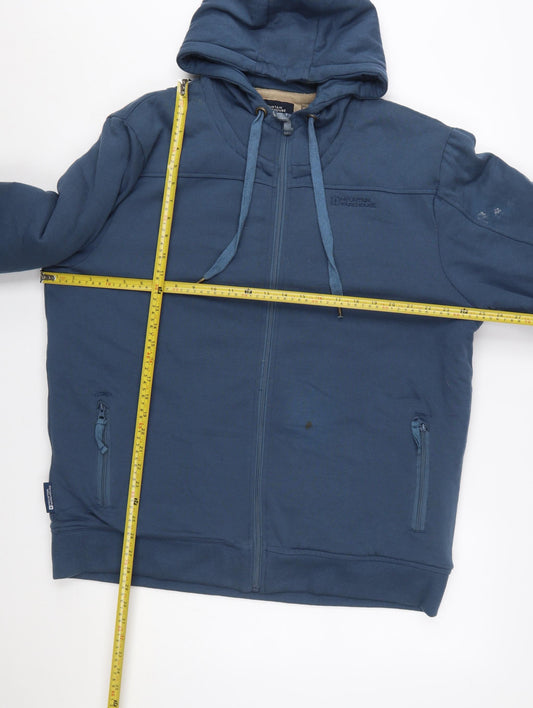 Mountain Warehouse Men’s Blue Full Zip Fleece Lined Hoodie Size L