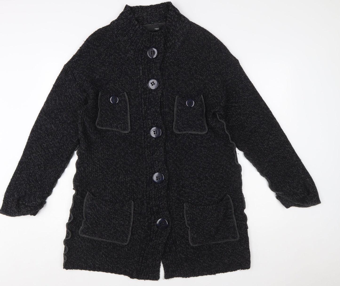 Next Women’s Black Wool Blend Chunky Knit Long Cardigan Size L