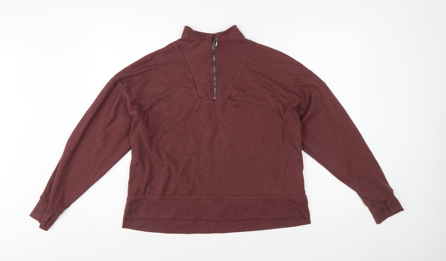 Trespass Womens Burgundy 1/4 Zip Pullover Sweatshirt UK14 L