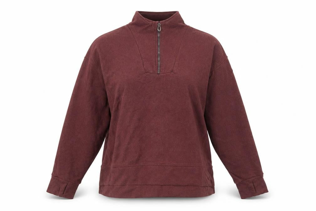 Trespass Womens Burgundy 1/4 Zip Pullover Sweatshirt UK14 L
