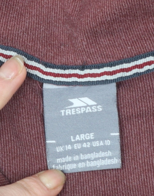 Trespass Womens Burgundy 1/4 Zip Pullover Sweatshirt UK14 L