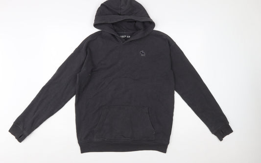 Abercrombie Kids Boys Black Pullover Hoodie 15-16 Years Cotton Blend