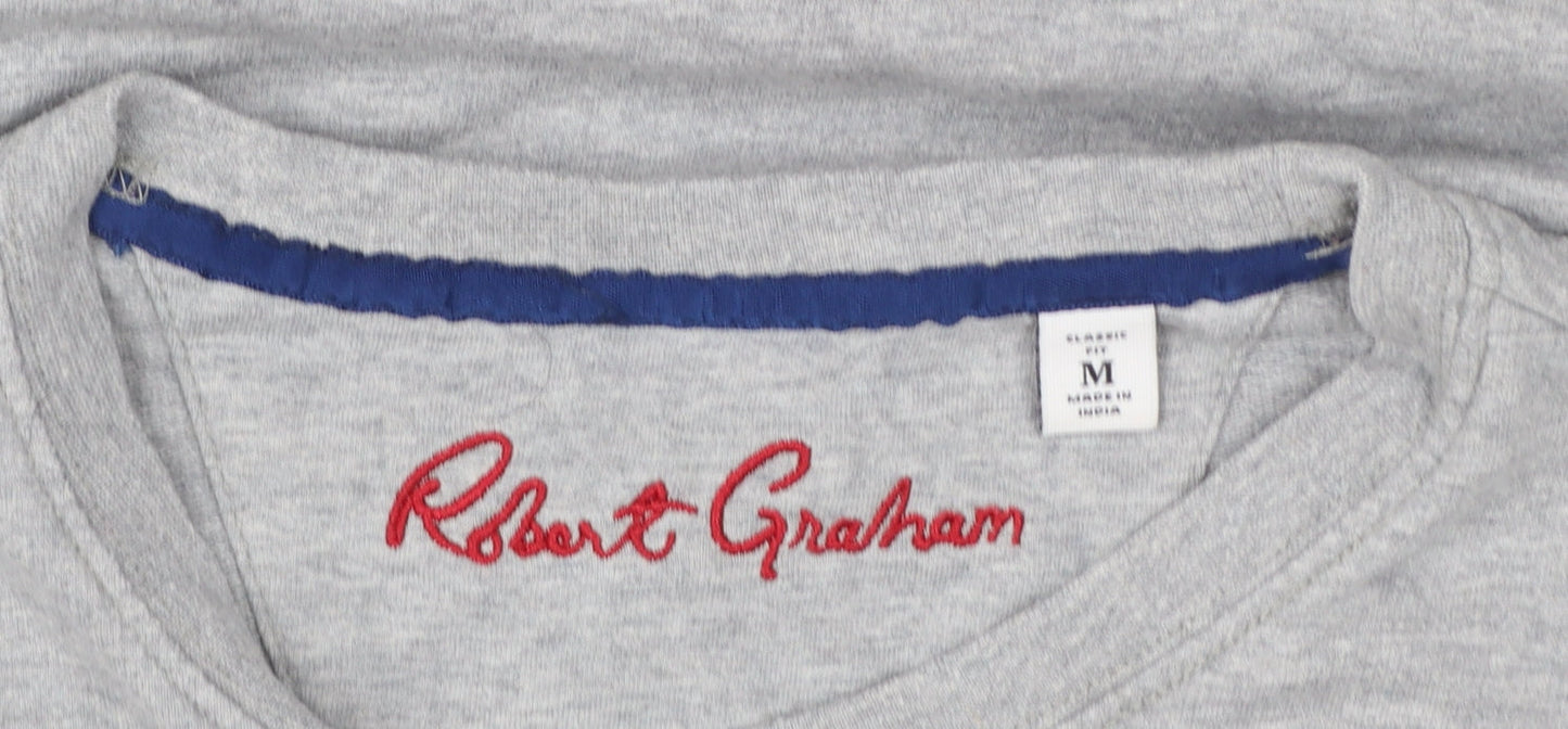 Robert Graham Womens Grey Skull Graphic Pullover Sweatshirt M