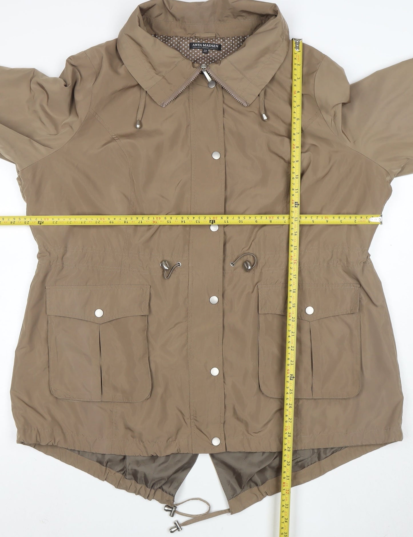 Anya Madsen Women’s Brown Size 22 Collared Lightweight Anorak Jacket