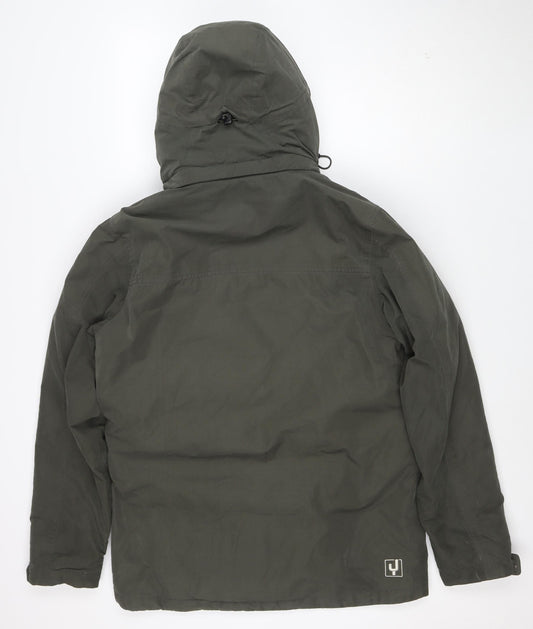 Ayacucho Mens Green S Hooded Waterproof Parka Jacket
