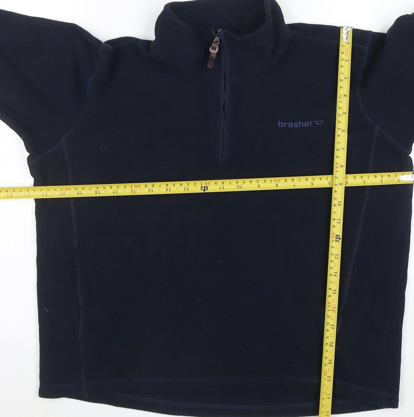Brasher Womens Navy Fleece 1/2 Zip Pullover Sweatshirt Size M