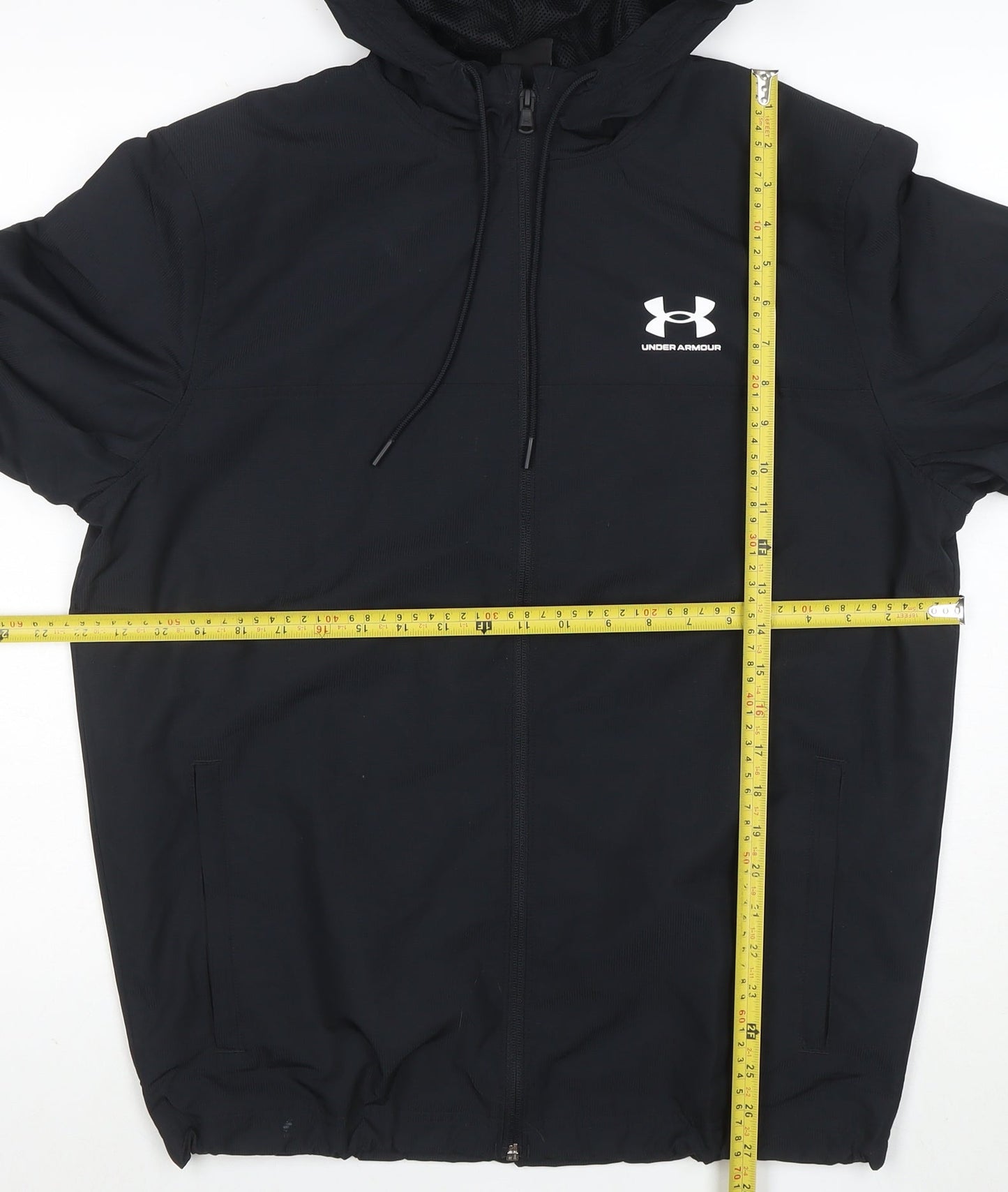 Under Armour Men's Black M Hooded Full Zip Sports Windbreaker Jacket