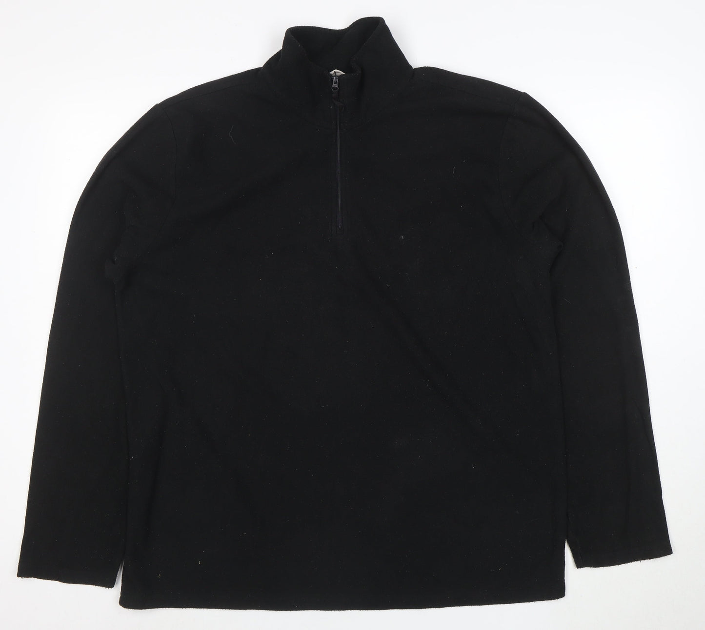 Mountain Warehouse Men's Black Fleece 1/4 Zip Pullover Sweatshirt L