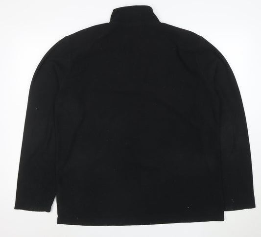 Mountain Warehouse Men's Black Fleece 1/4 Zip Pullover Sweatshirt L