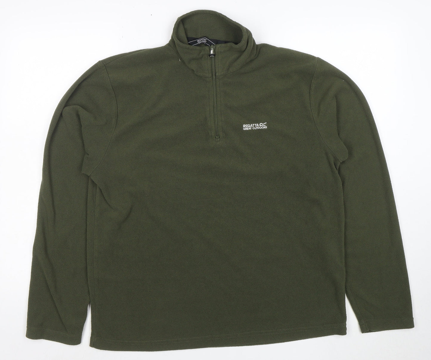 Regatta Mens Green Fleece 1/2 Zip Pullover Sweatshirt Size M