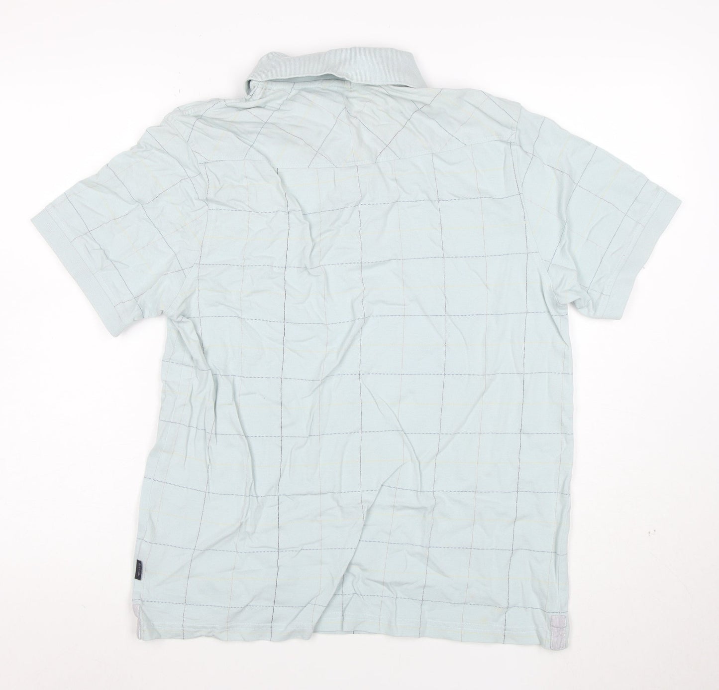 Paul Smith Jeans Men's Blue Check Cotton Polo Shirt Size L