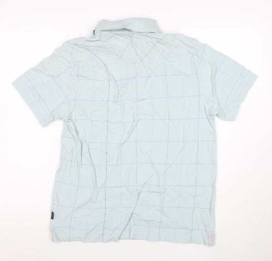 Paul Smith Jeans Men's Blue Check Cotton Polo Shirt Size L