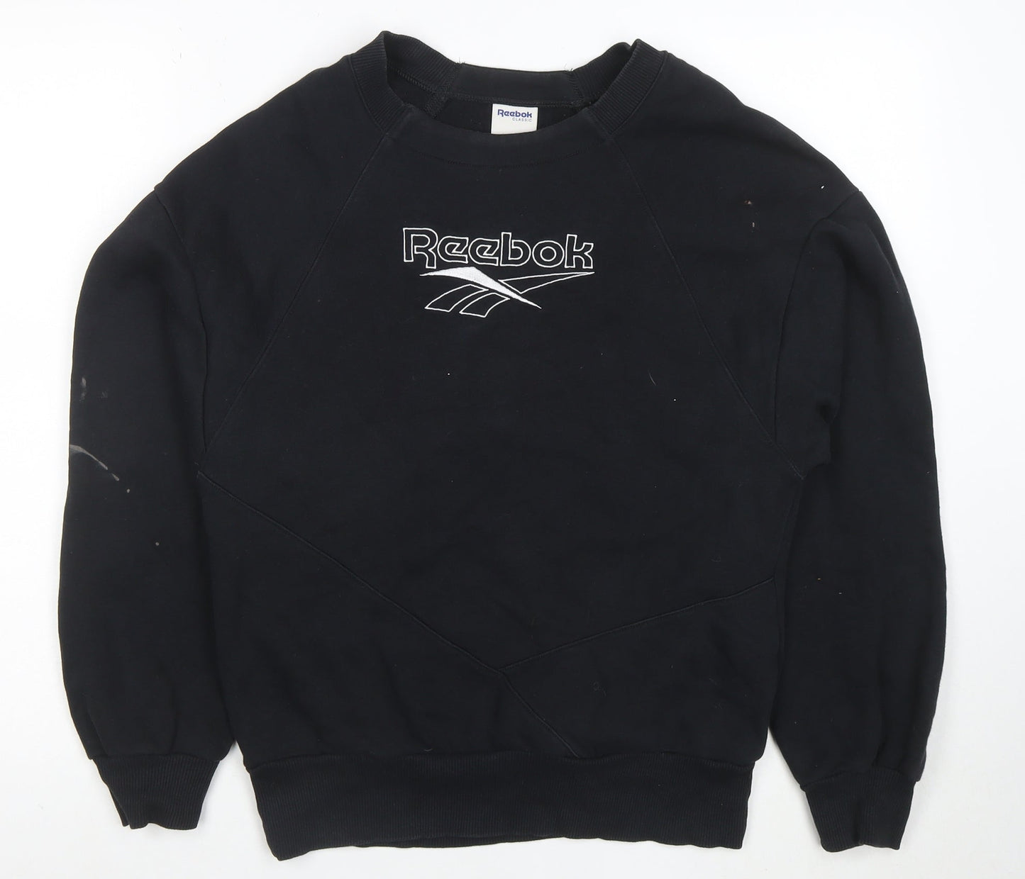 Reebok Classic Women's Black Small Pullover Sweatshirt Logo Crew Neck