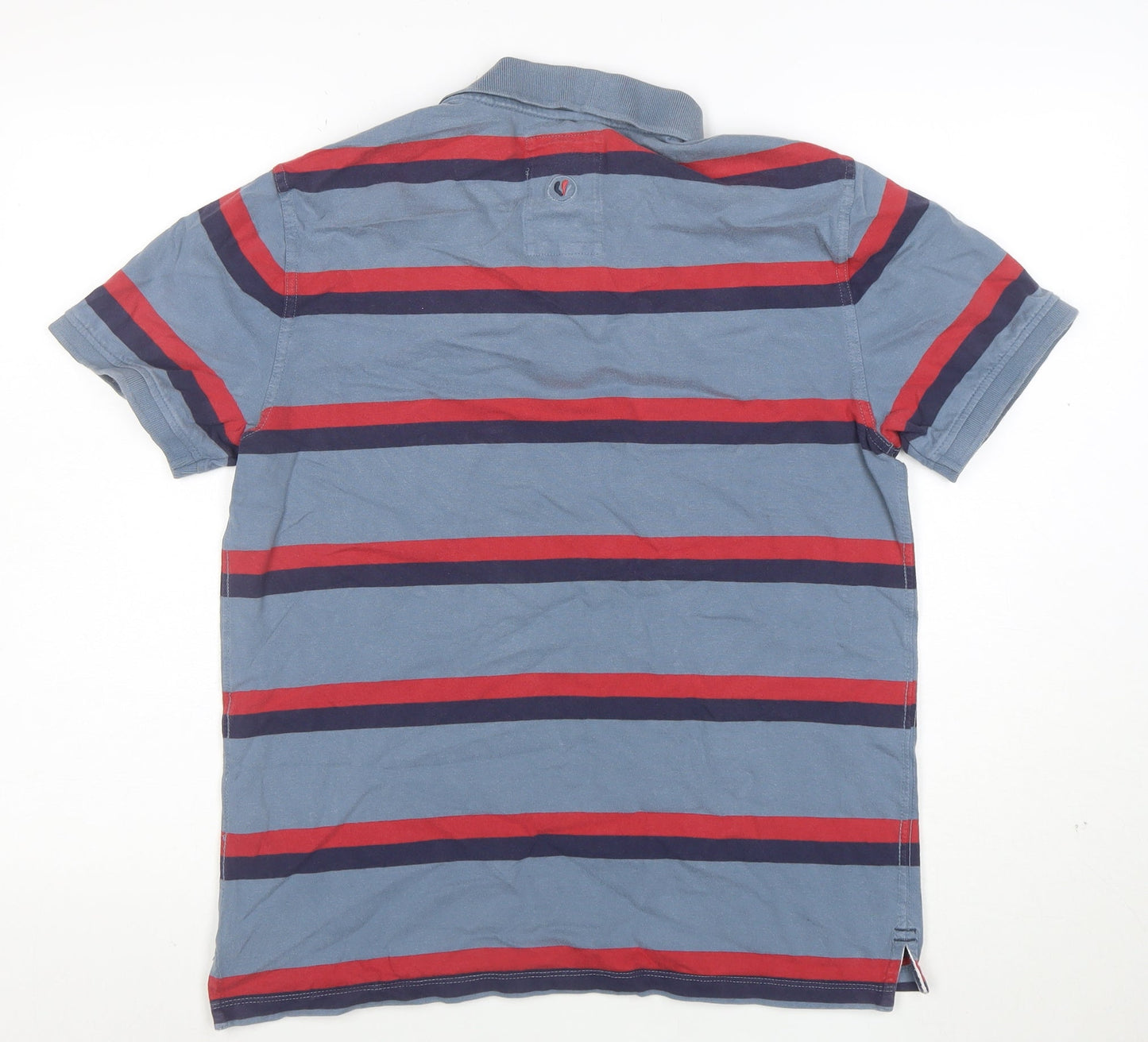 Fat Face Men's Blue Striped Short Sleeve Cotton Polo Shirt Size M