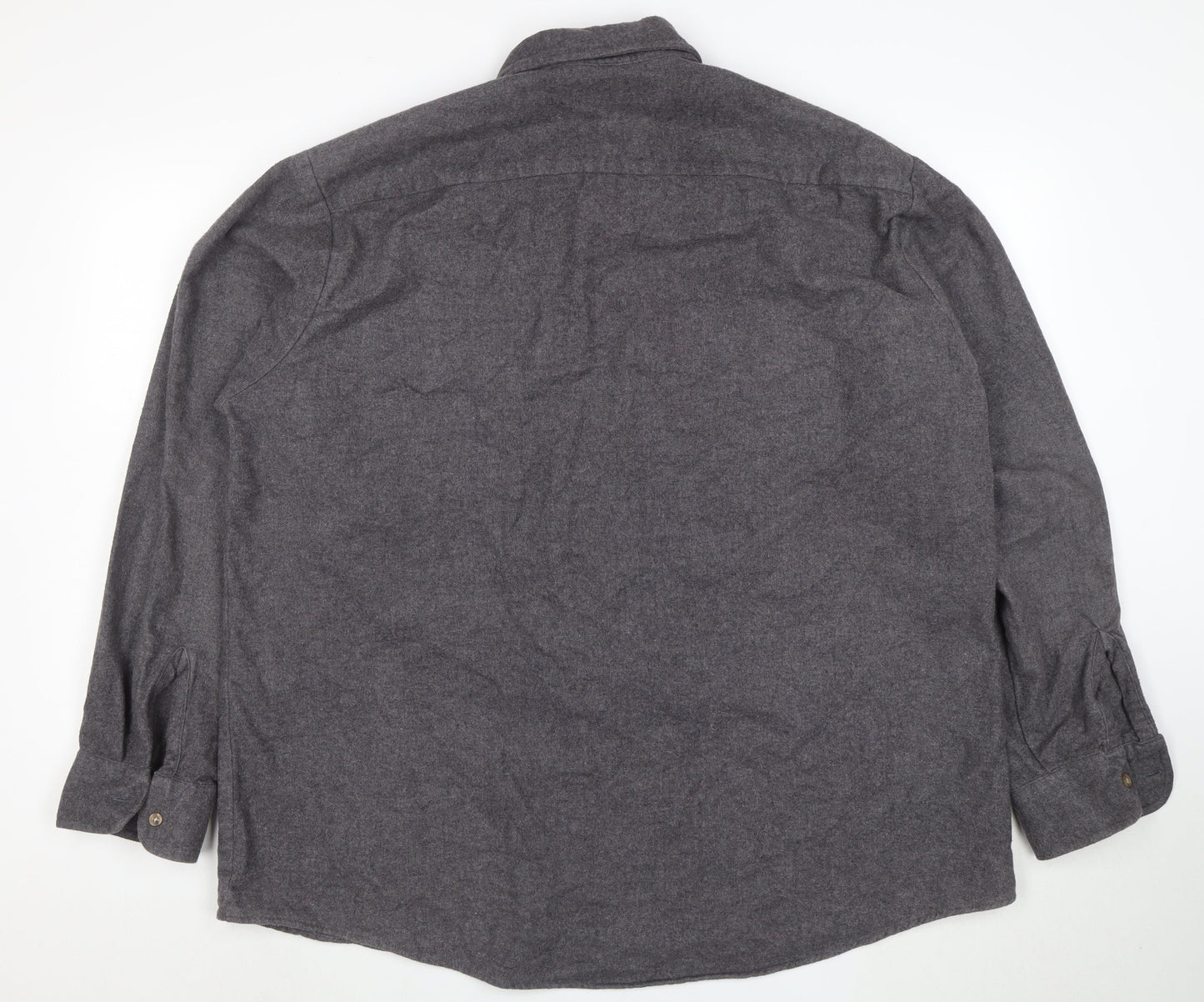 Claybrooke Outdoors Men's Grey Flannel Button-Up Shirt XL