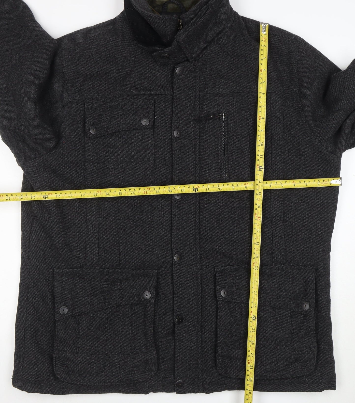 Next Men’s Grey Wool Blend Herringbone Jacket 2XL