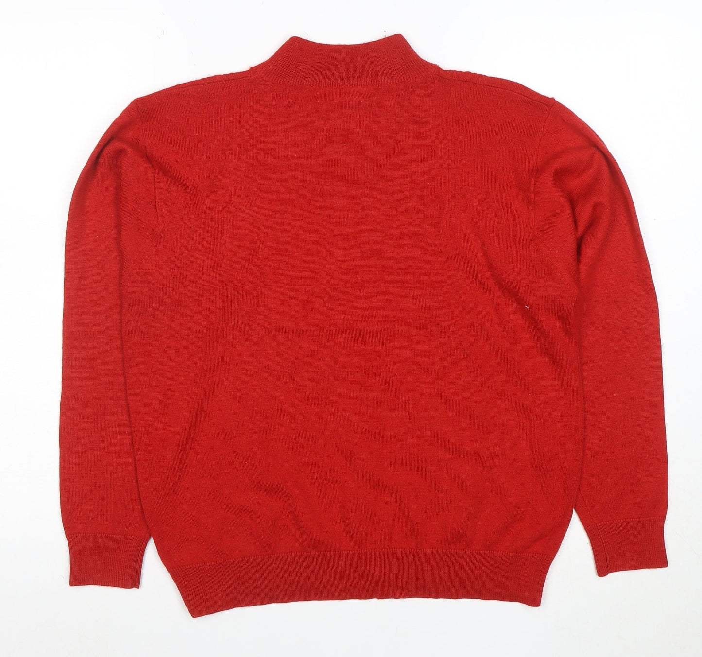 Alfred Dunner Women's Red Mock Neck Wool Blend Cable Knit Jumper Size L