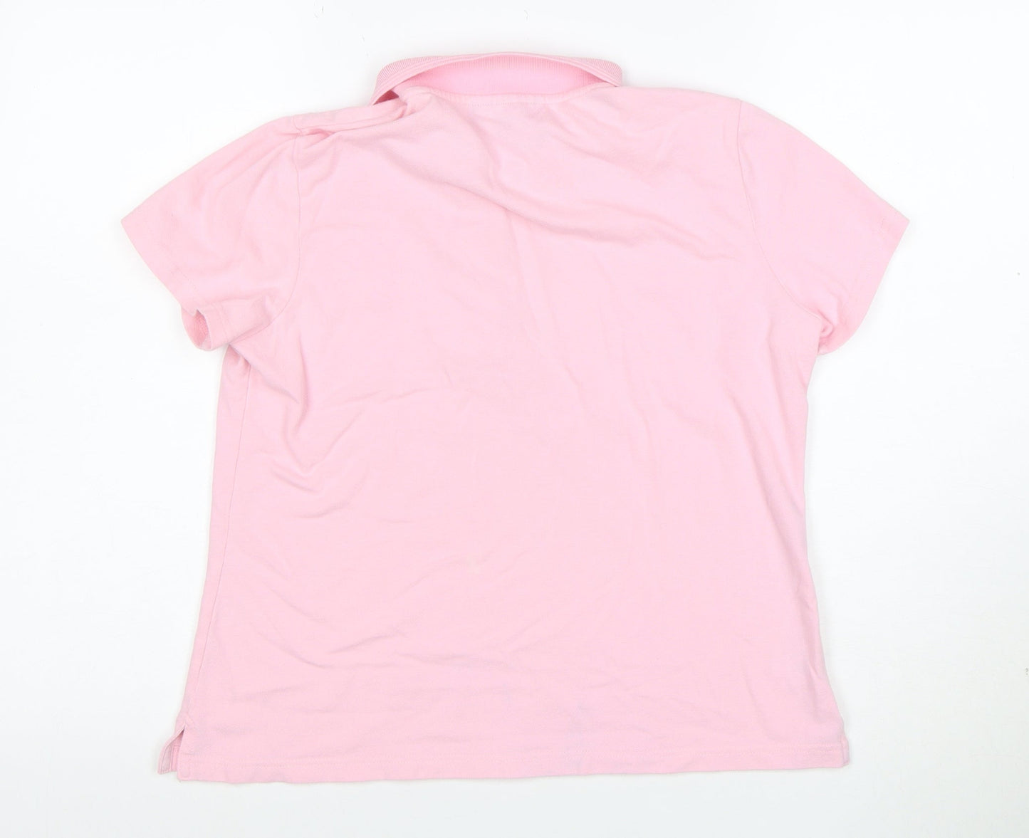 Viyella Women’s Pink Cotton Polo Shirt M Short Sleeve Classic Fit