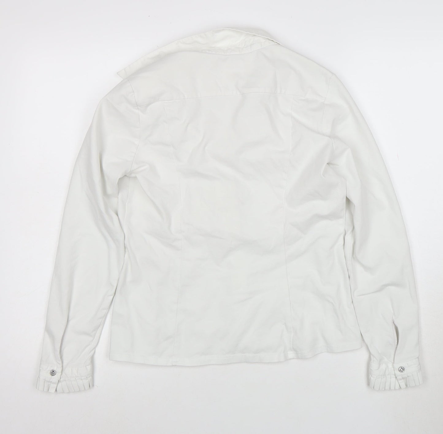 Bariloche Women's White Ruffle Button-Up Shirt Size 14