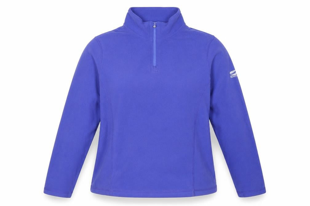 North Cape Womens Blue Size 12 Fleece 1/2 Zip Pullover Sweatshirt