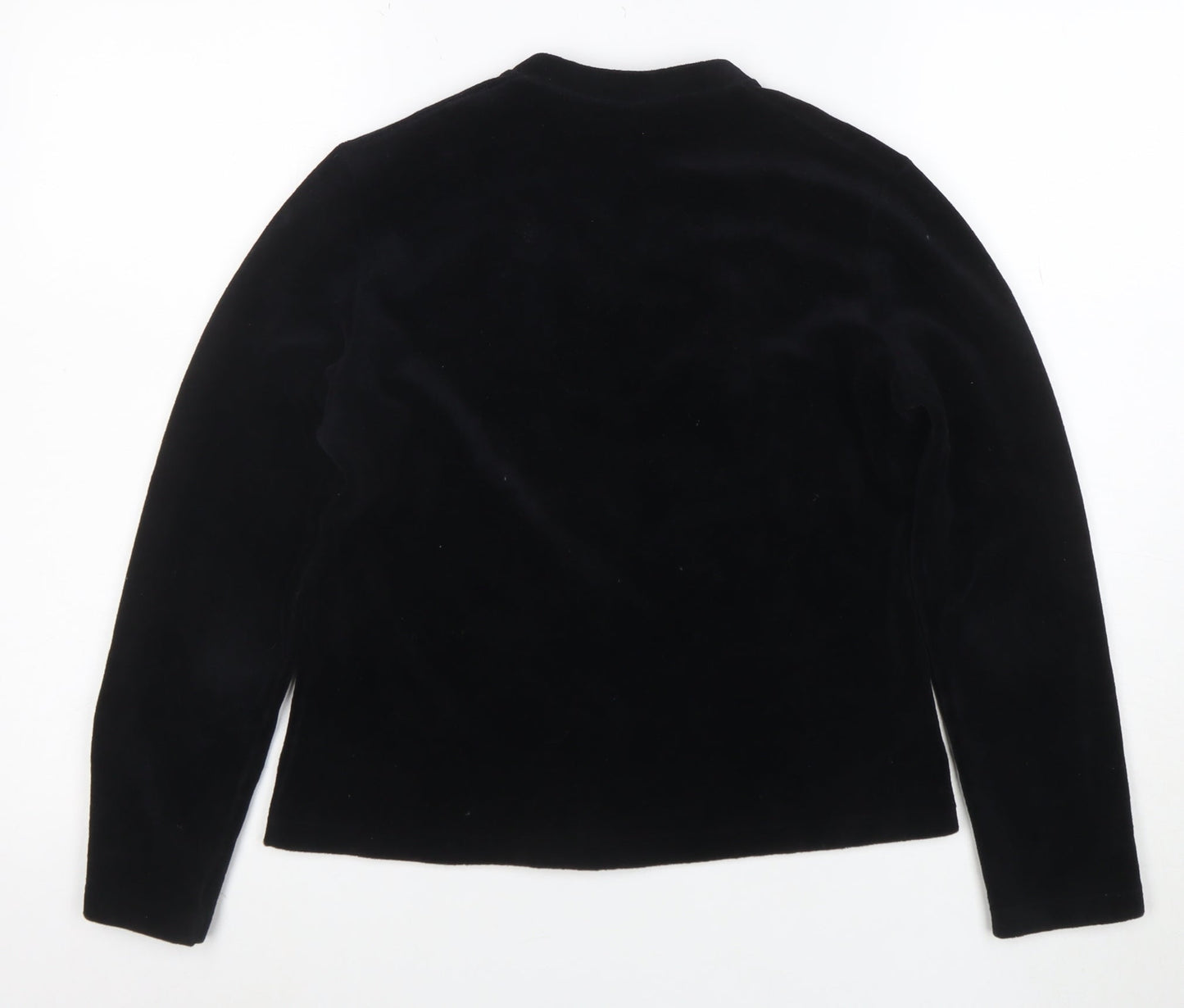 Marks and Spencer Women’s Black Velvet V-Neck Long Sleeve Blouse Size 16