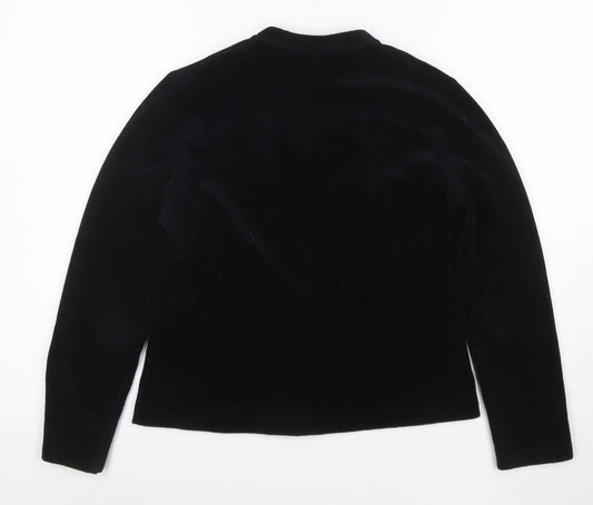 Marks and Spencer Women’s Black Velvet V-Neck Long Sleeve Blouse Size 16