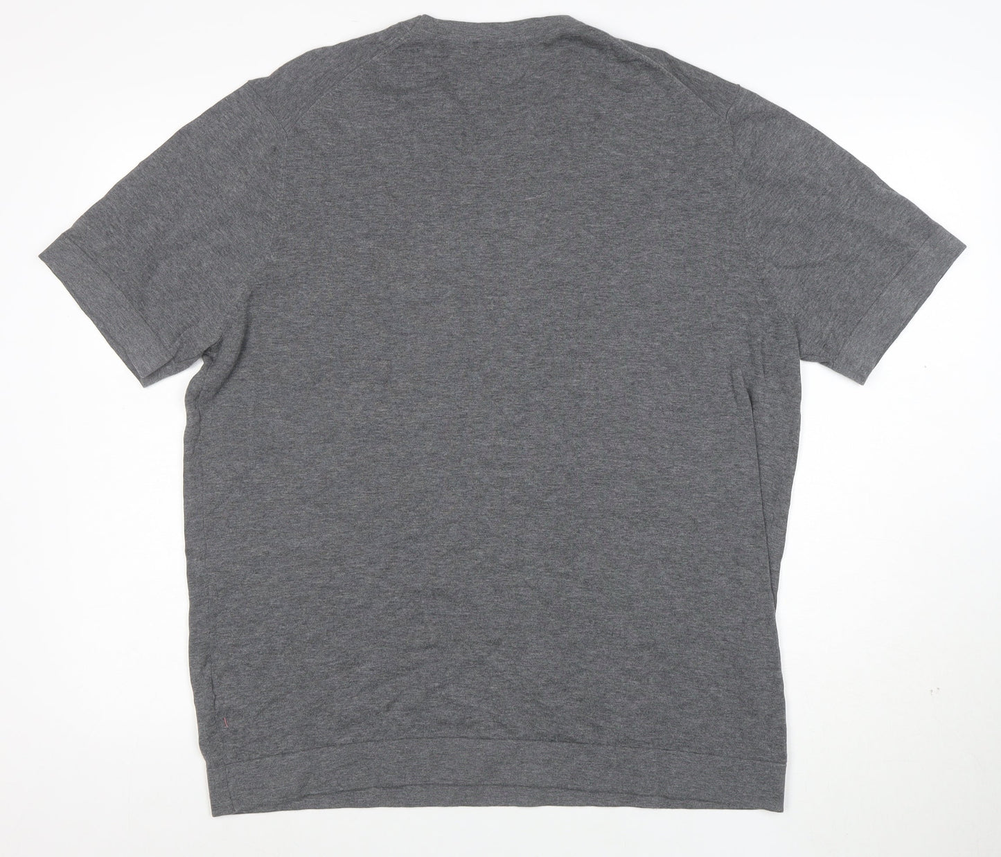 Massimo Dutti Men's Grey XL Cotton Crew Neck T-Shirt