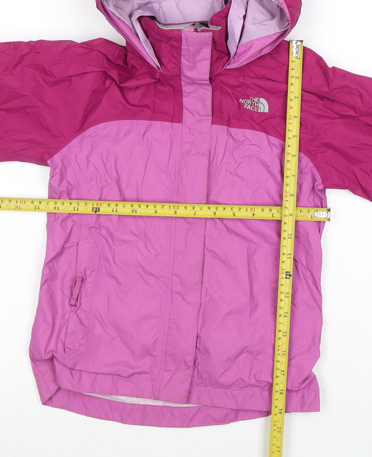 The North Face Girls Pink Waterproof Hooded Rain Coat Jacket S