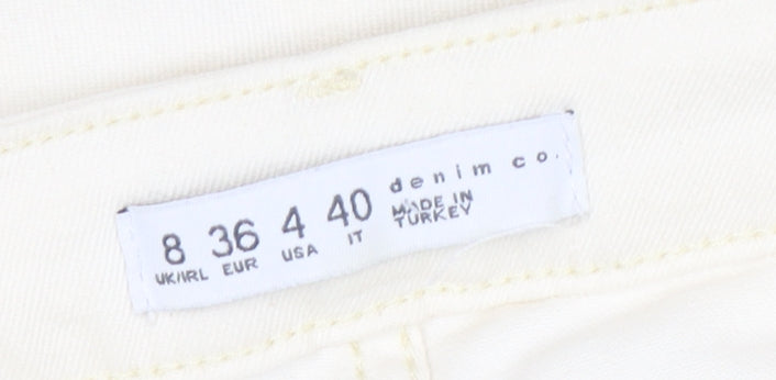 Denim Co Women Ivory Skinny Jeans Size 8 Stretch Cotton Blend