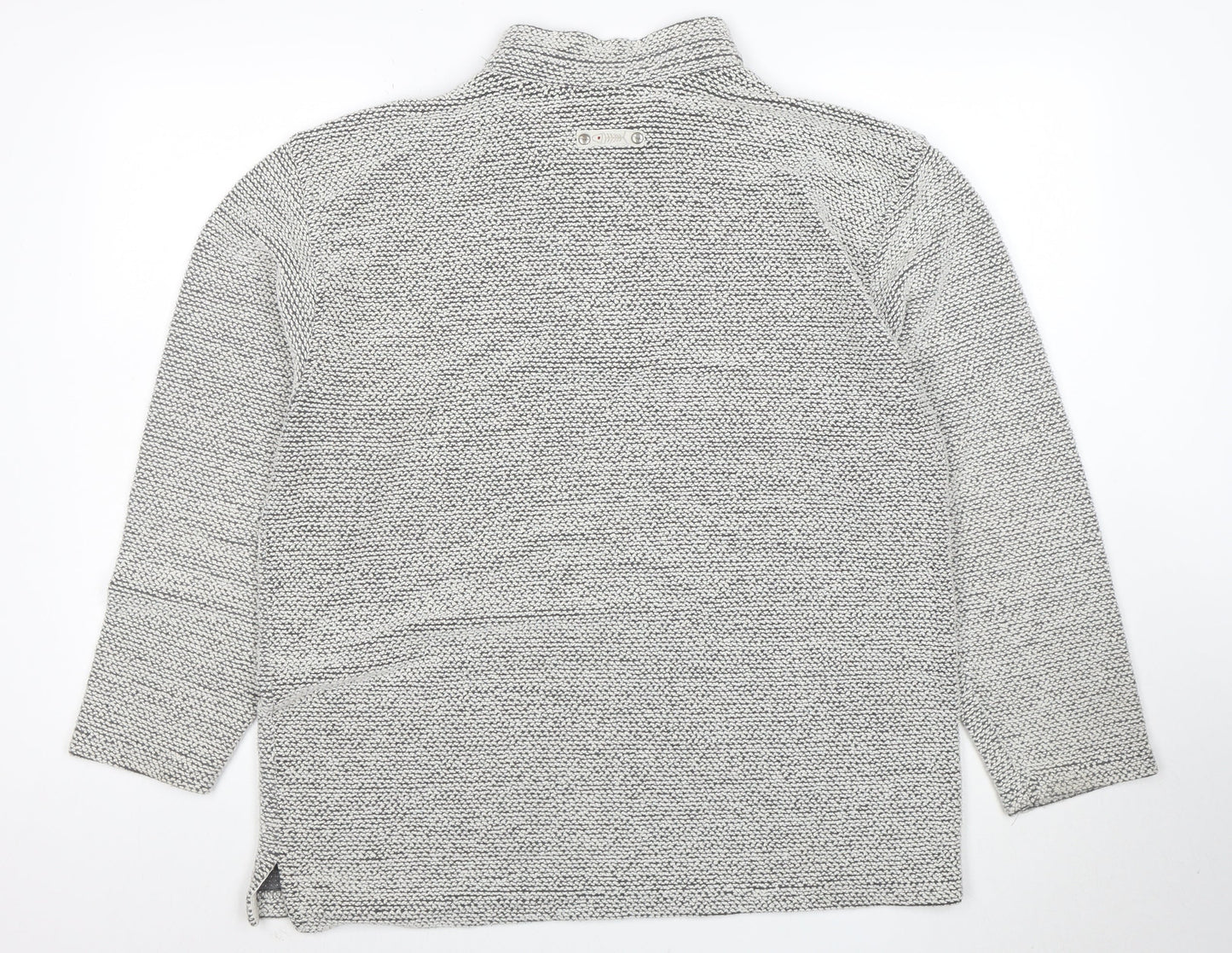 Weird Fish Men’s Grey 1/4 Zip Knit Sweatshirt L Regular Fit