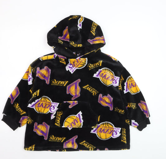 NBA Boys Black Los Angeles Lakers Fleece Hooded Nightwear XXS-XS