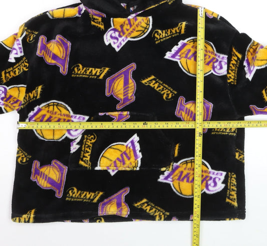 NBA Boys Black Los Angeles Lakers Fleece Hooded Nightwear XXS-XS