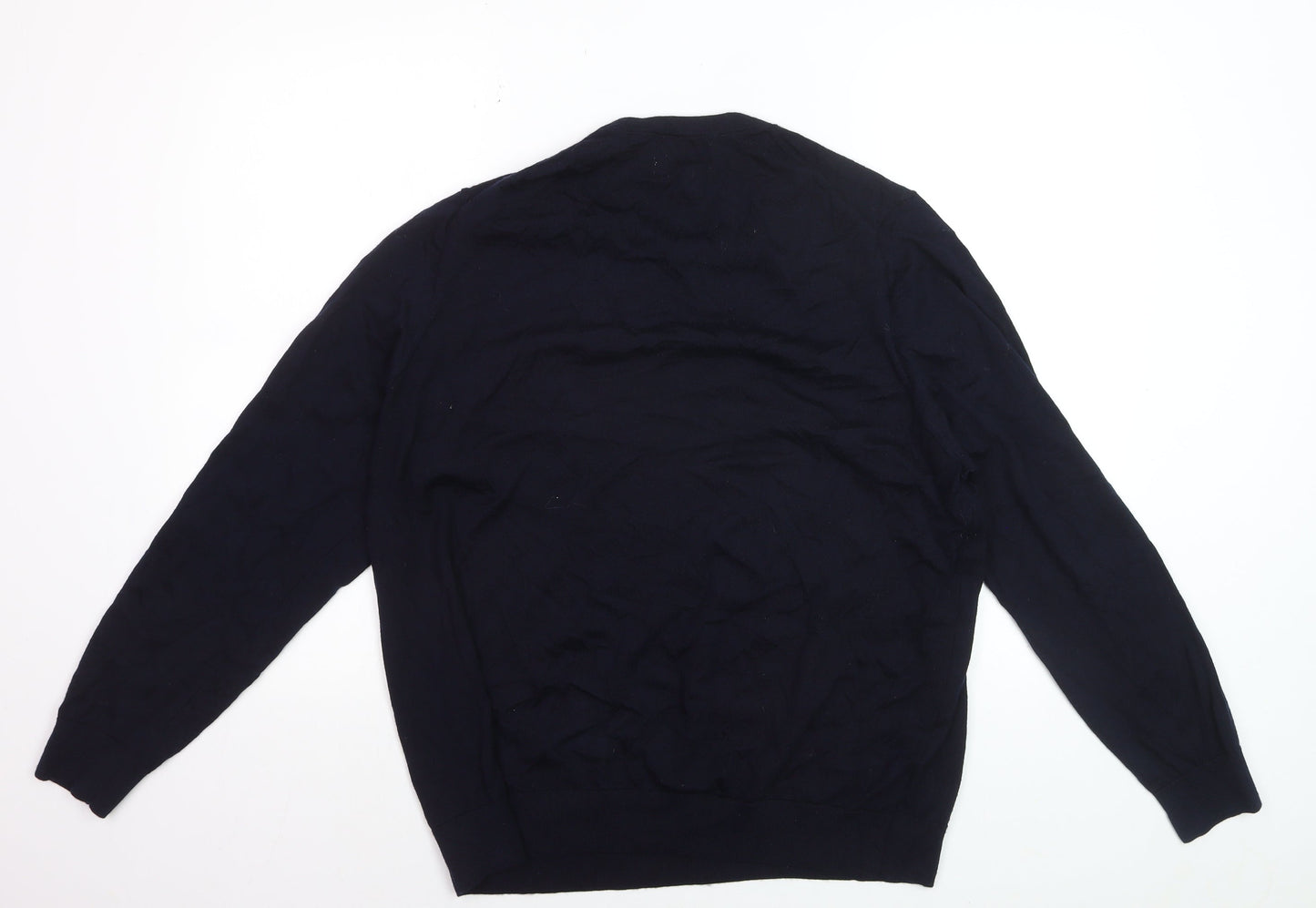 Marks and Spencer Men’s Blue 2XL Pullover Extra Fine Merino Wool Jumper