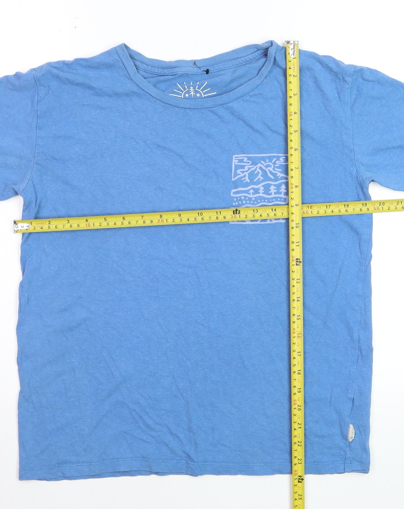 Passenger Women's Blue Hemp Cotton Outdoor Graphic T-Shirt Size S